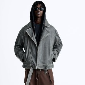 Zara Distressed 100% Leather Jacket, Men's Size Medium